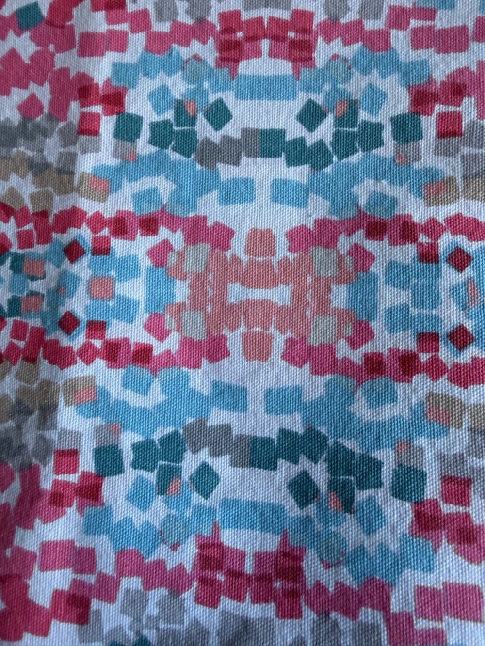 Colorful Geometric Pattern Knit Top - Pink & Blue